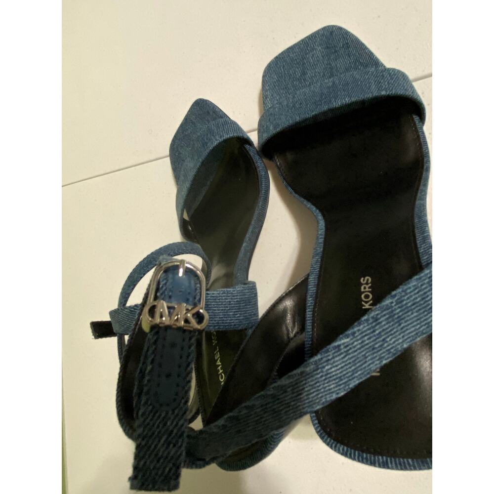 Michael Kors Merriam Denim Block Heel Sandals - Picture 3 of 5
